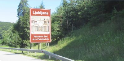 Panneau d'entrée dans Ljubljana