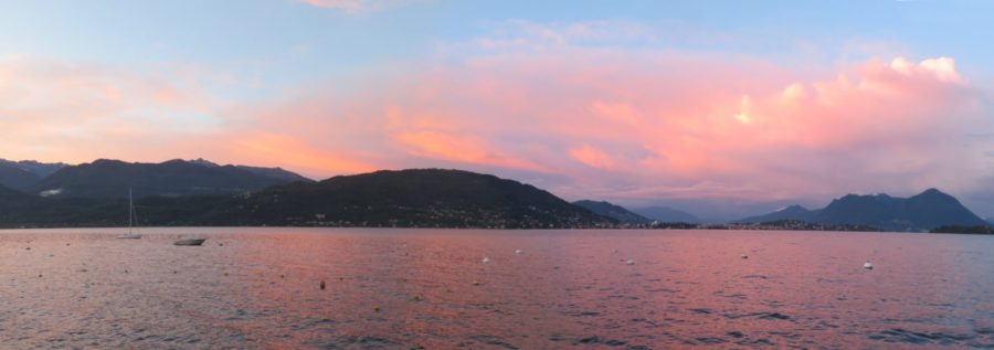 Soleil couchant sur le lac Majeur
