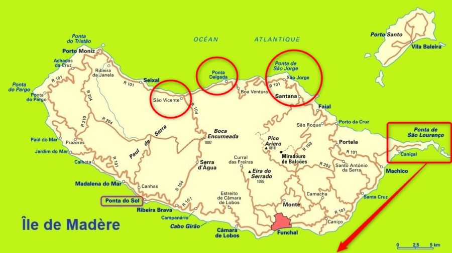 Ponta de Sao Lourenço - Santana - Ponta Delgada - Arco Sao Jorge - Sao Vicente