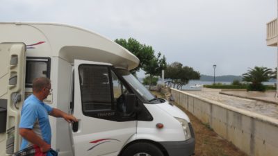 Sur l'aire de camping-car d'Orebic - Croatie