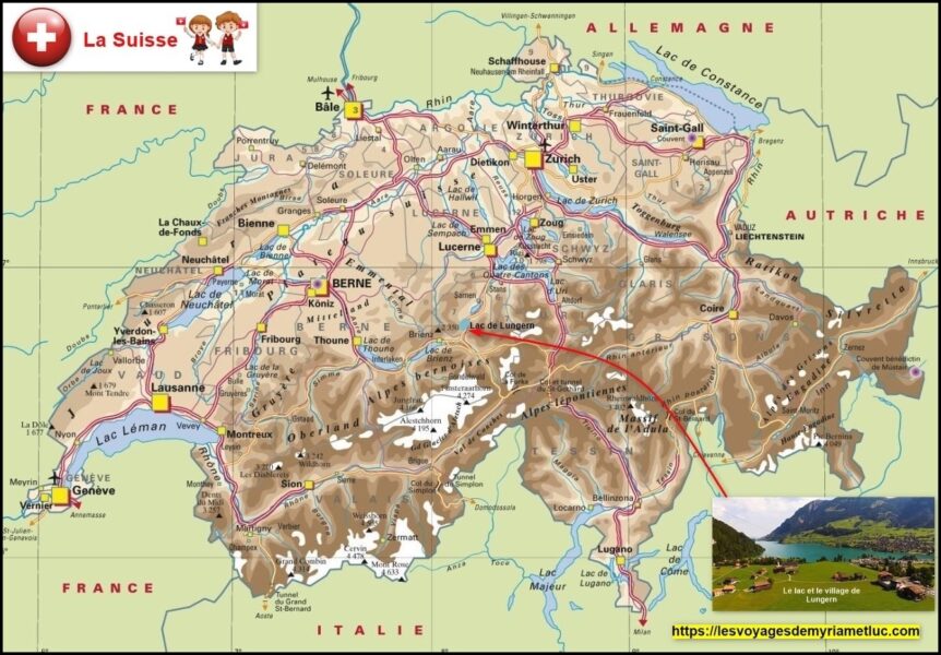 La carte de la Suisse