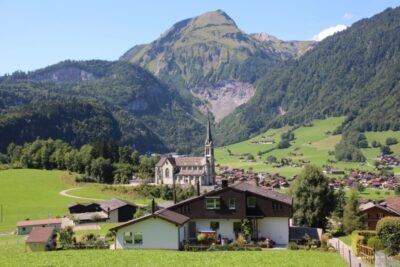 Vue sur le village de Lungern depuis notre maison - Suisse 
