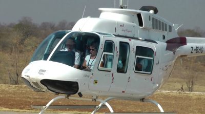 Fin du vol en hélicoptère sur les Victoria Falls - Zimbabwe