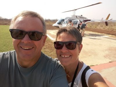 Ravis de notre vol en hélicoptère sur les Victoria Falls - Zimbabwe
