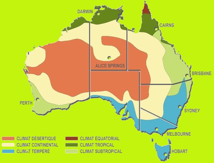 Les climats en Australie 