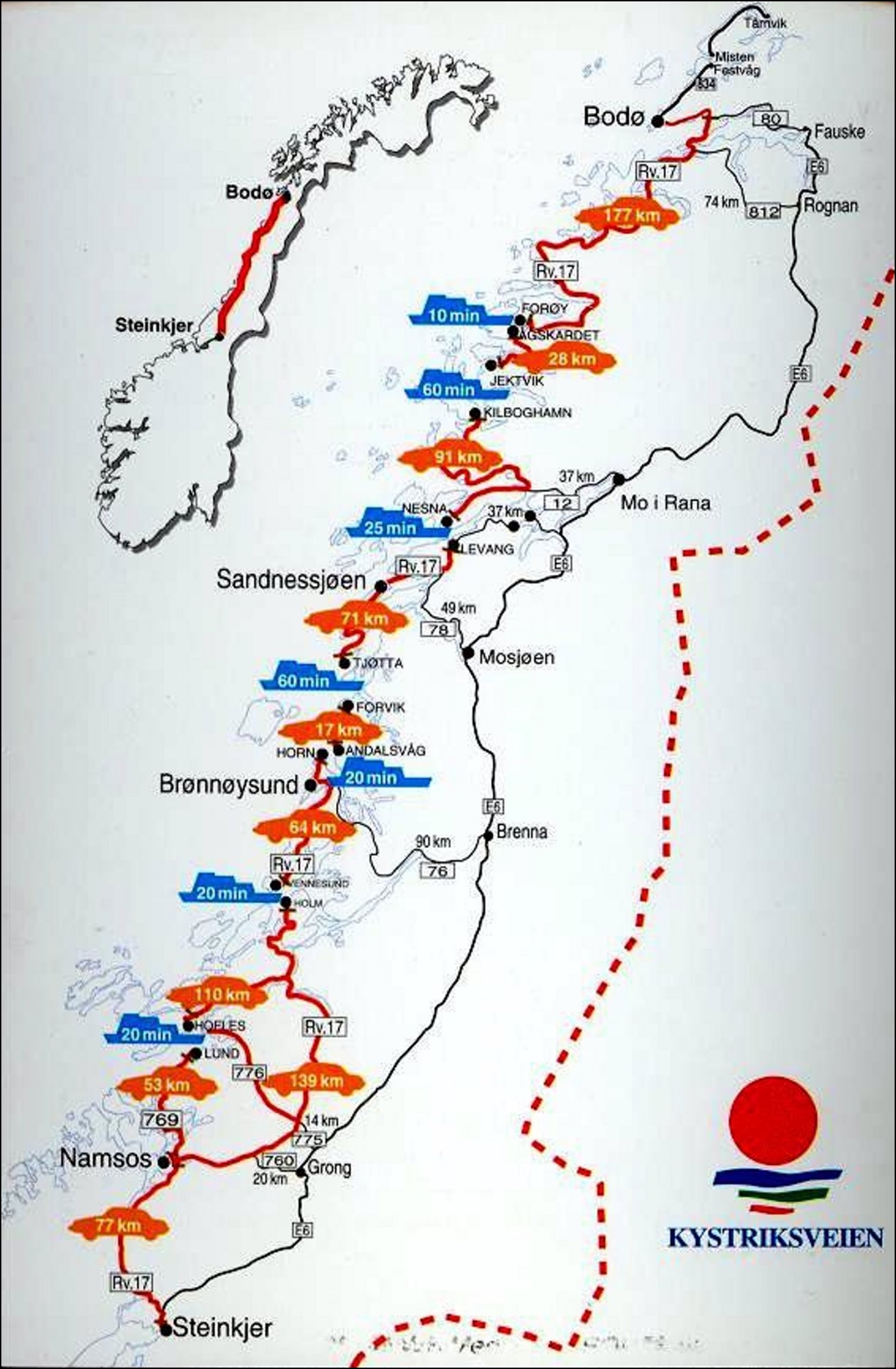 La route nationale et touristique 17 en Norvège