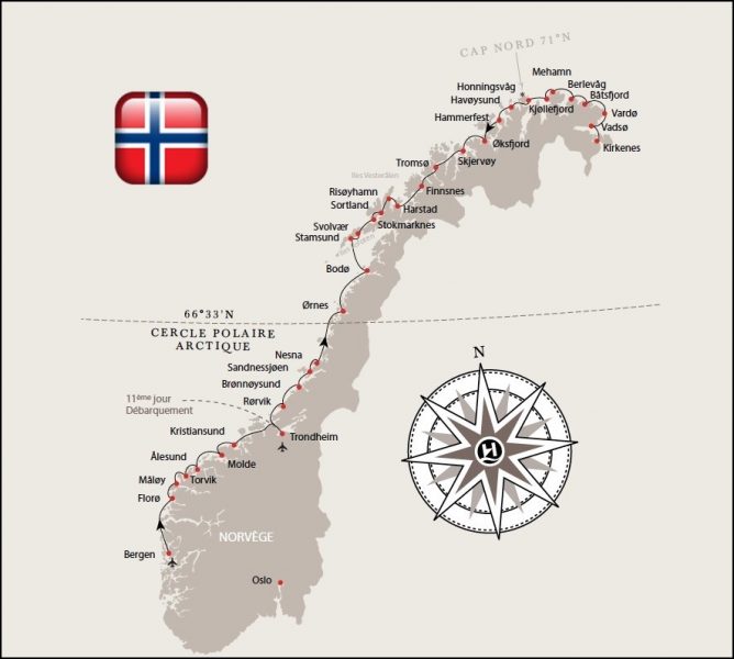 Les escales de l'Hurtigruten - l'express côtier norvégien