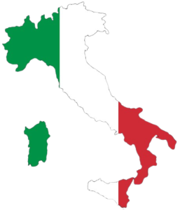 Carte-drapeau de l'Italie Carte-drapeau de l'Italie