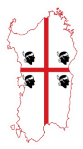 Carte-drapeau de la Sardaigne - Italie Carte-drapeau de la Sardaigne - Italie